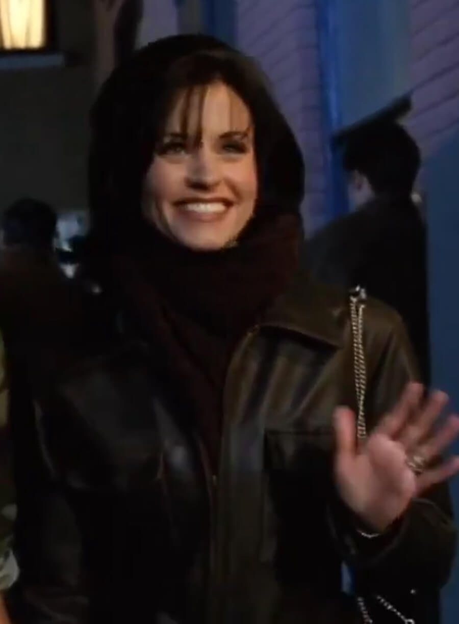 Courteney Cox Friends Black Leather Jacket