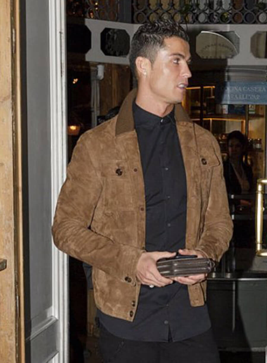 Cristiano Ronaldo Brown Suede Jacket