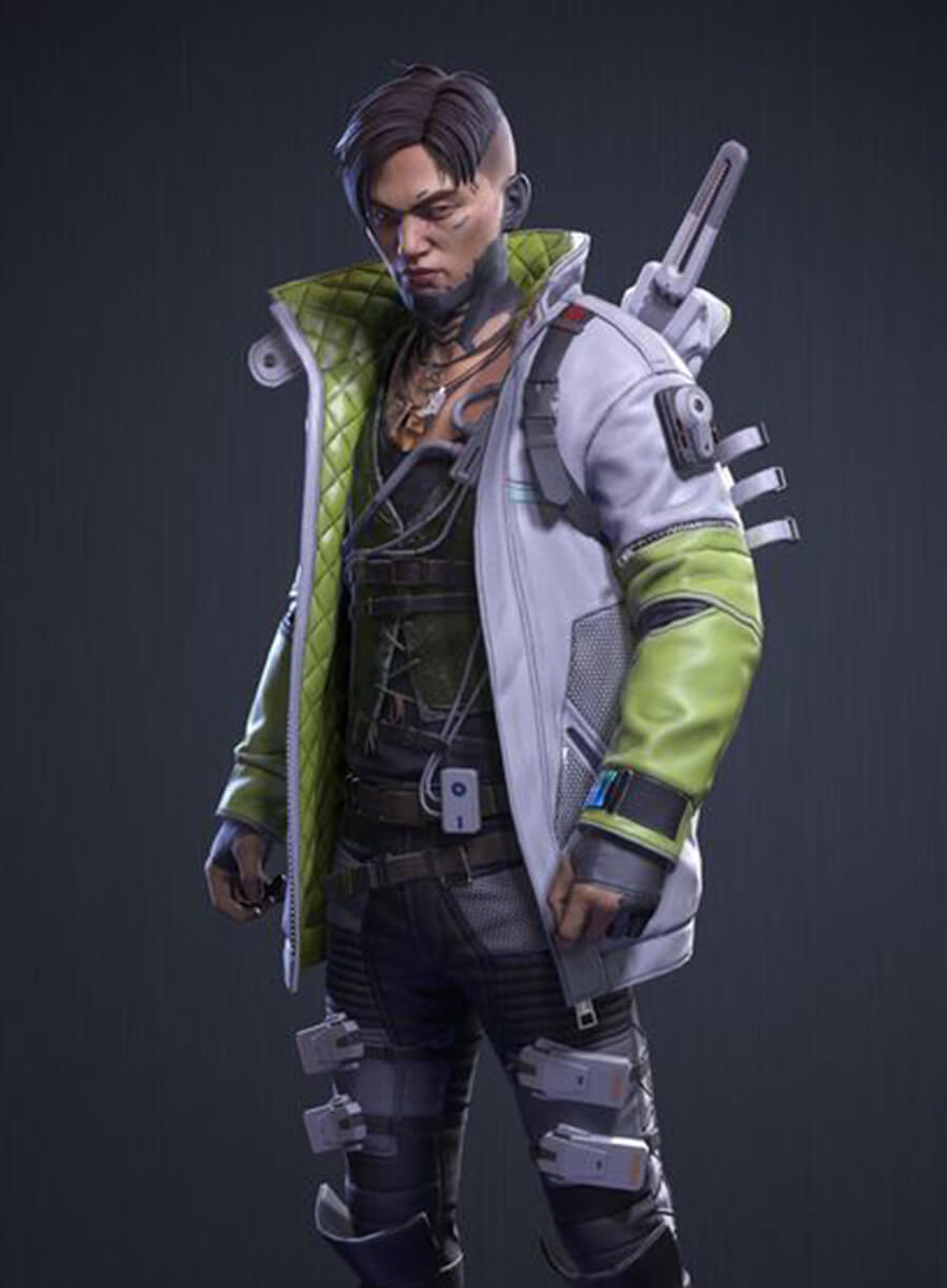 Crypto Apex Legends White Leather Jacket