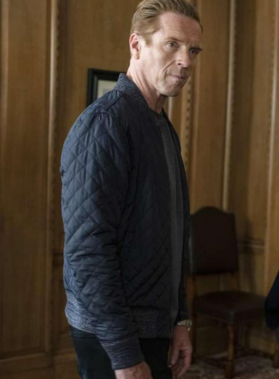 Damian Lewis Billions Blue Bomber Jacket
