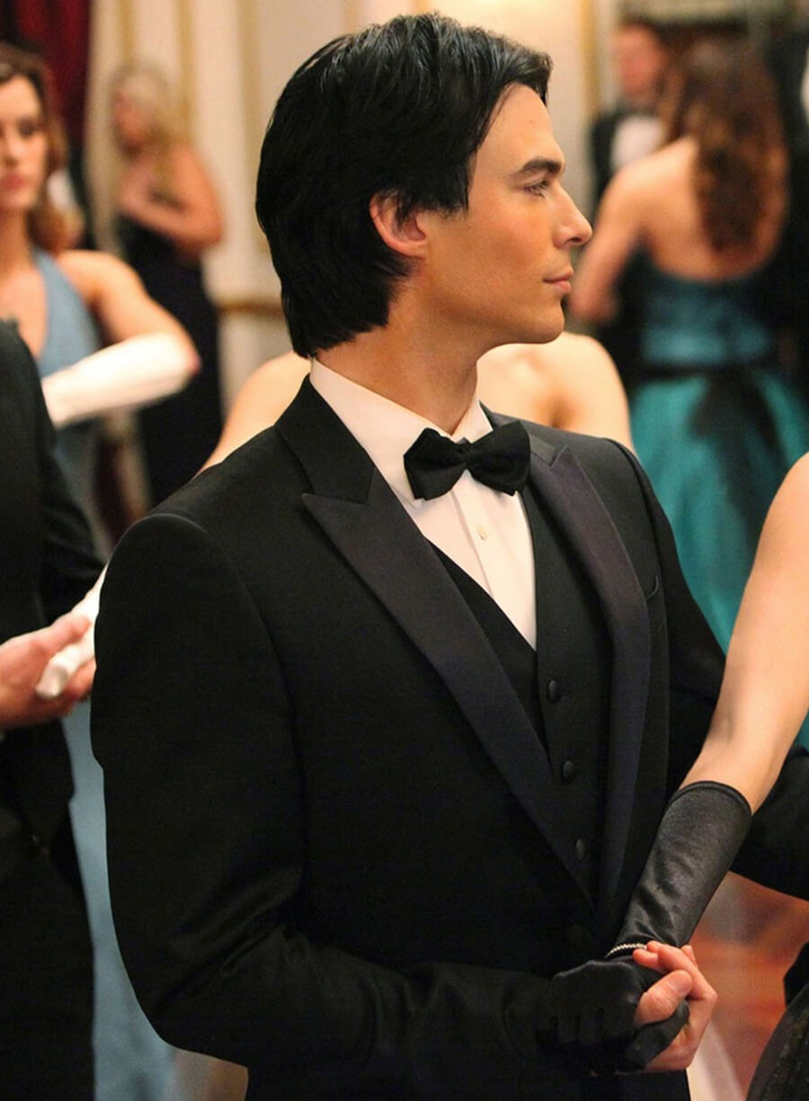 Damon Salvatore The Vampire Diaries S03 Black Blazer