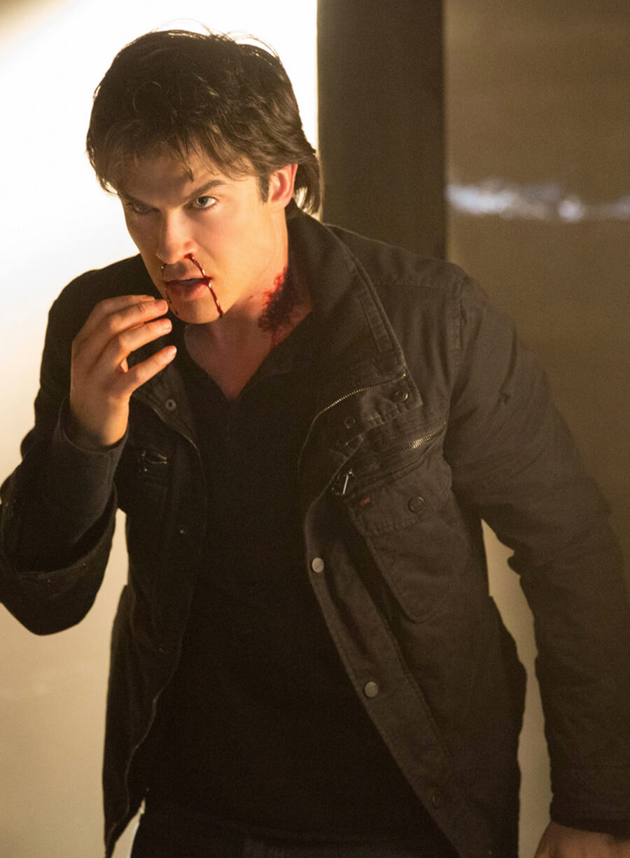 Damon Salvatore The Vampire Diaries S04 Black Jacket