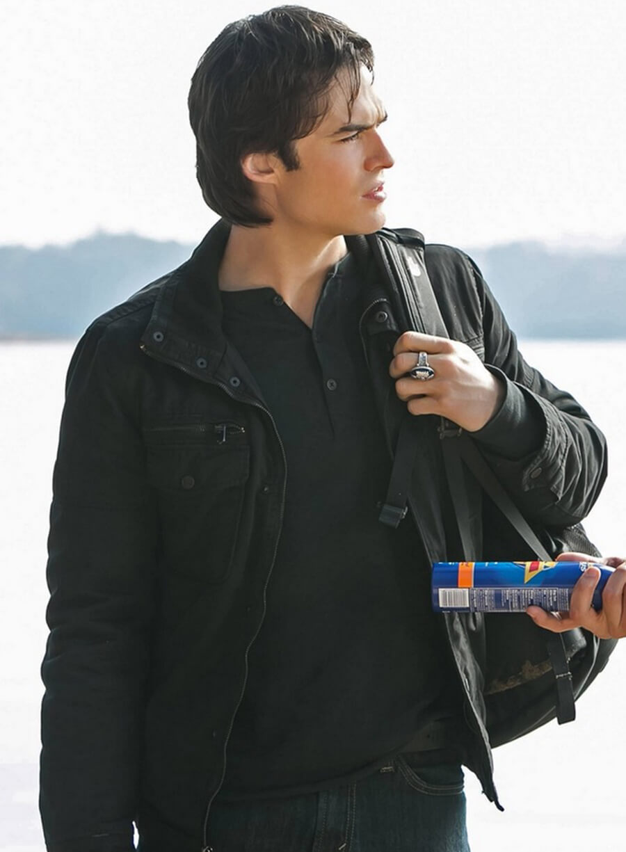 Damon Salvatore The Vampire Diaries S04 Black Jacket