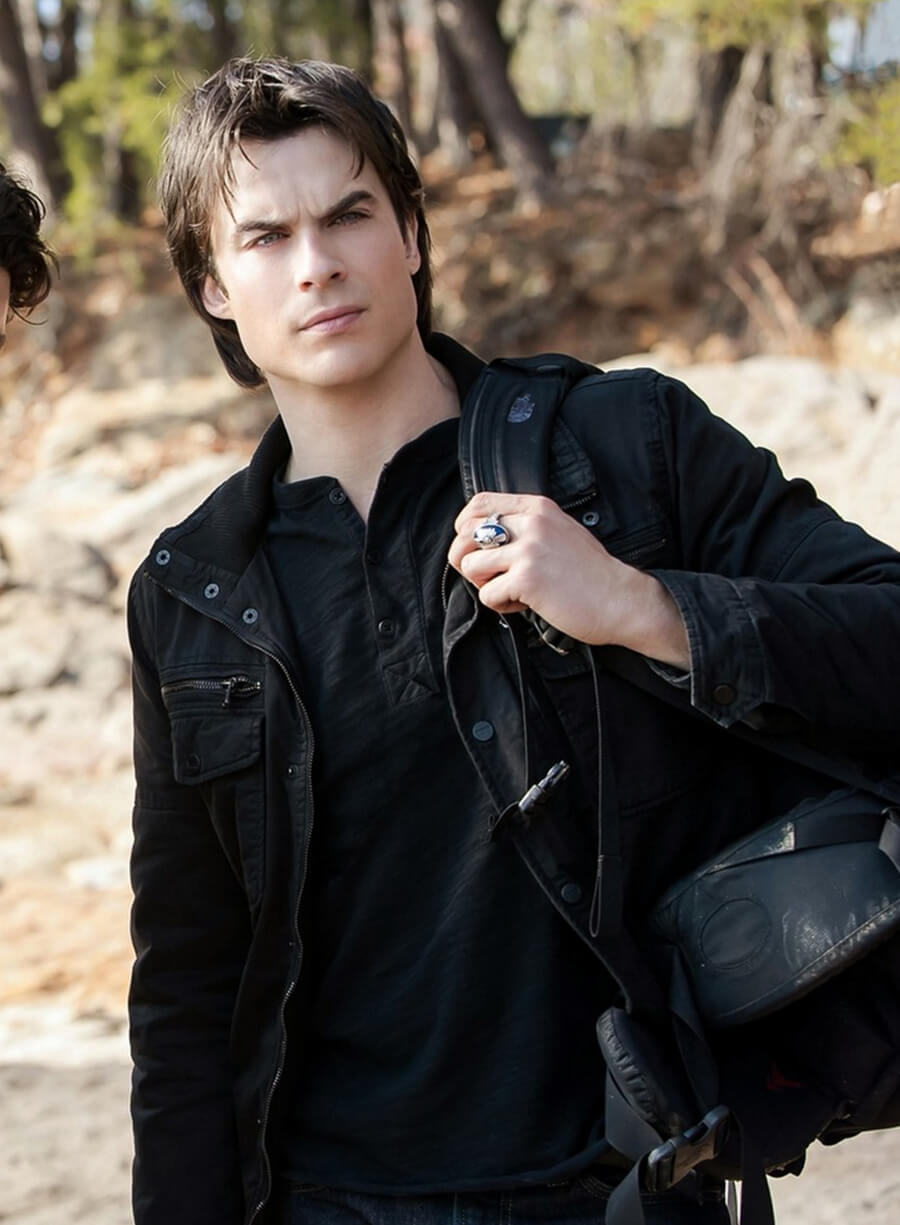 Damon Salvatore The Vampire Diaries S04 Black Jacket