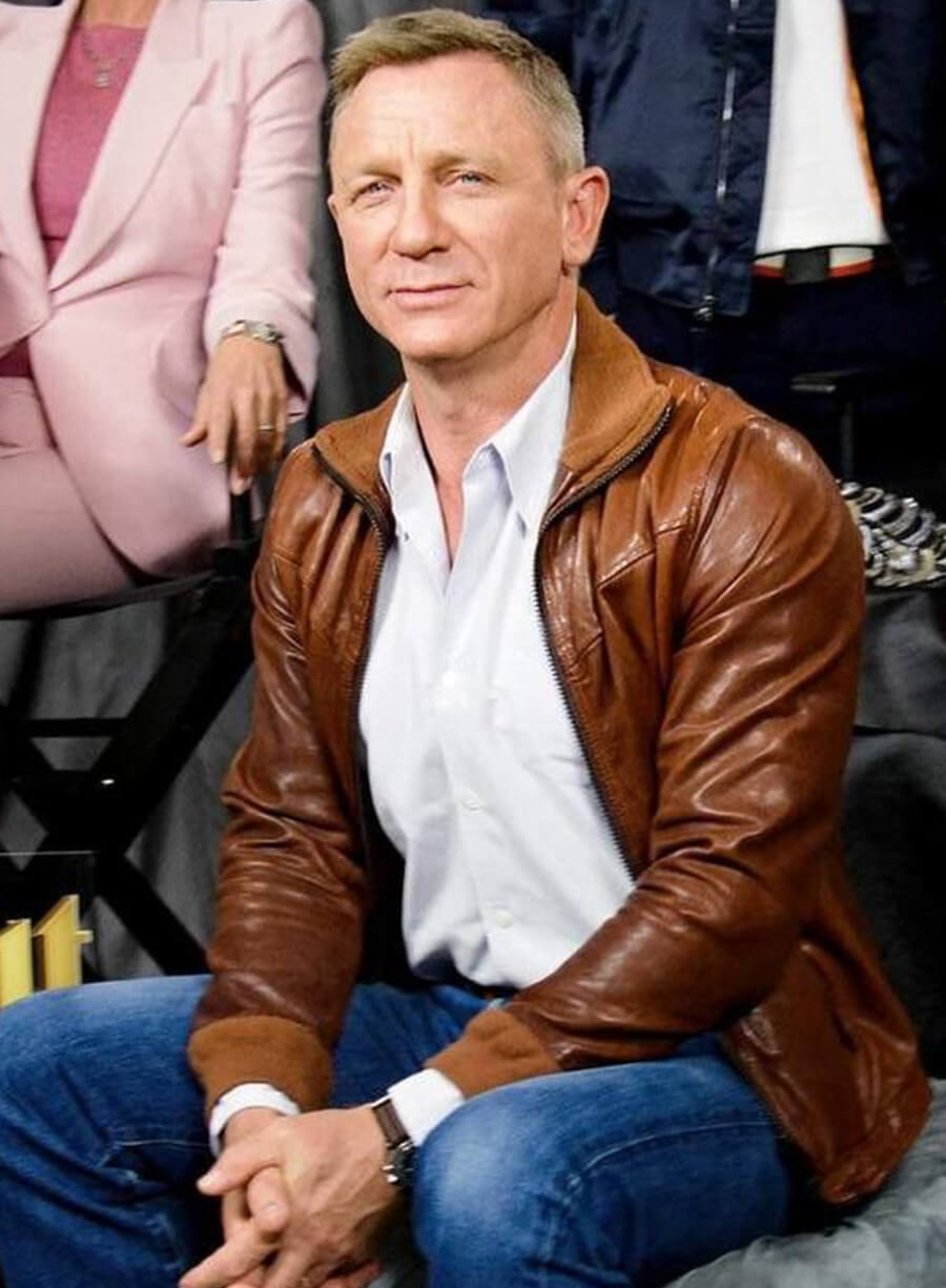 Daniel Craig Knives Out Brown Leather Jacket