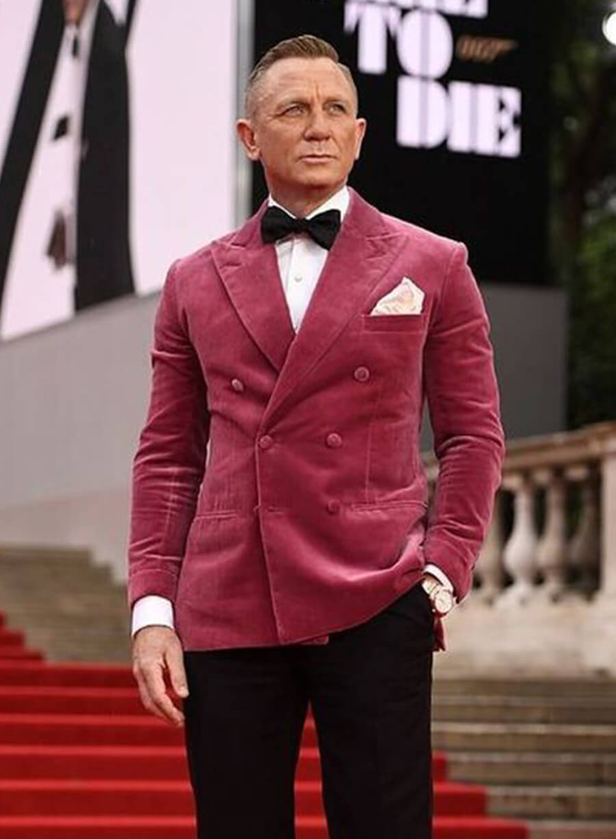 Daniel Craig Pink Velvet Blazer