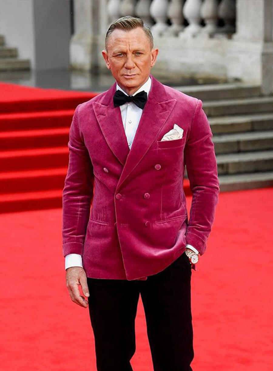 Daniel Craig Pink Velvet Blazer