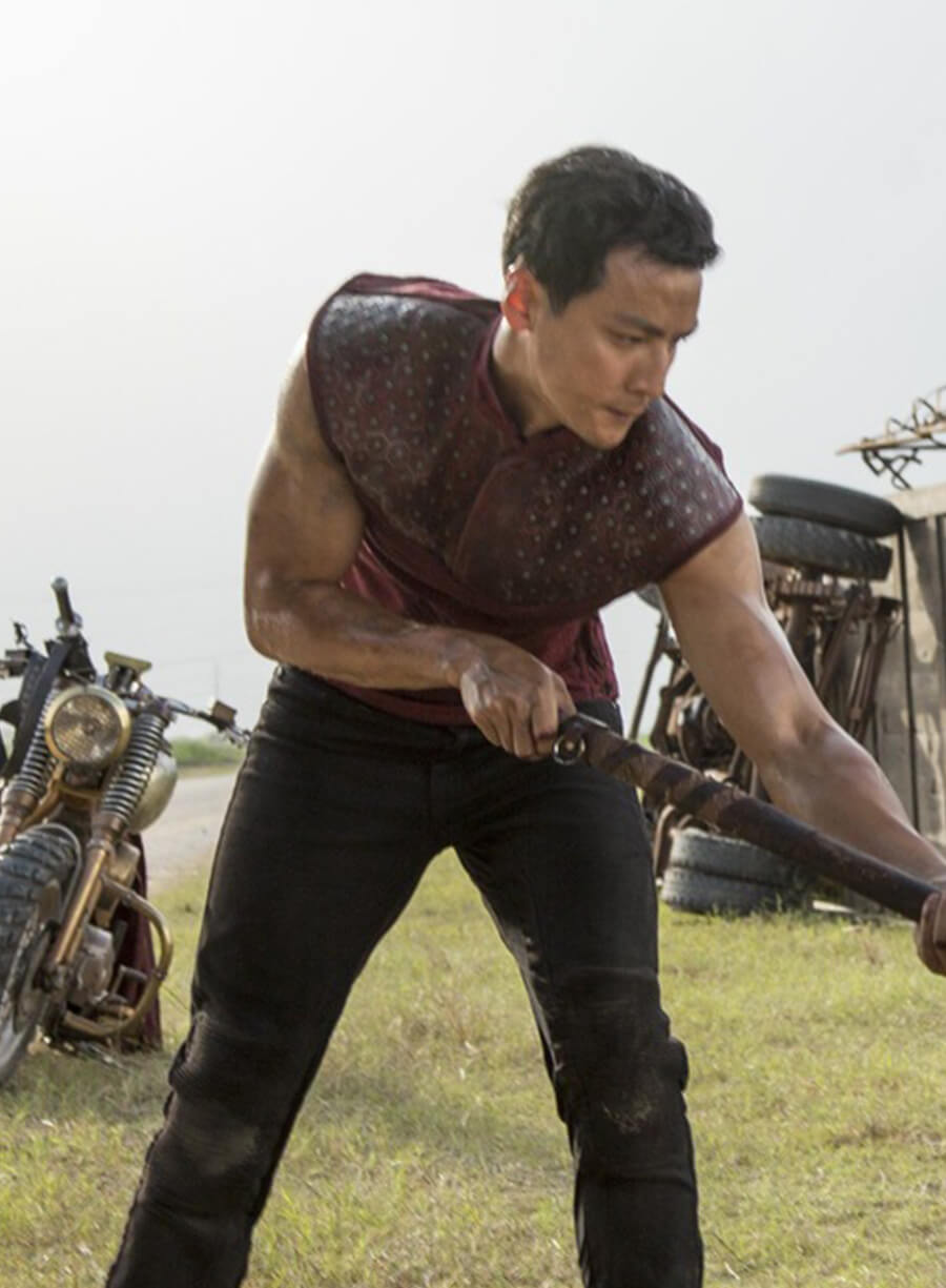 Daniel Wu Into the Badlands Maroon Leather Vest