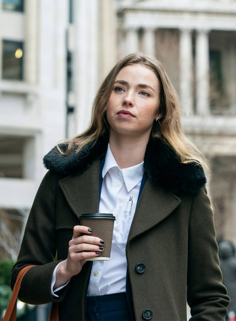 Daria Greenock Industry Green Wool Long Coat