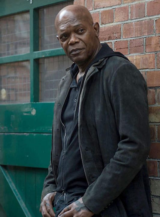 Darius Kincaid The Hitman’s Bodyguard Black Leather Blazer