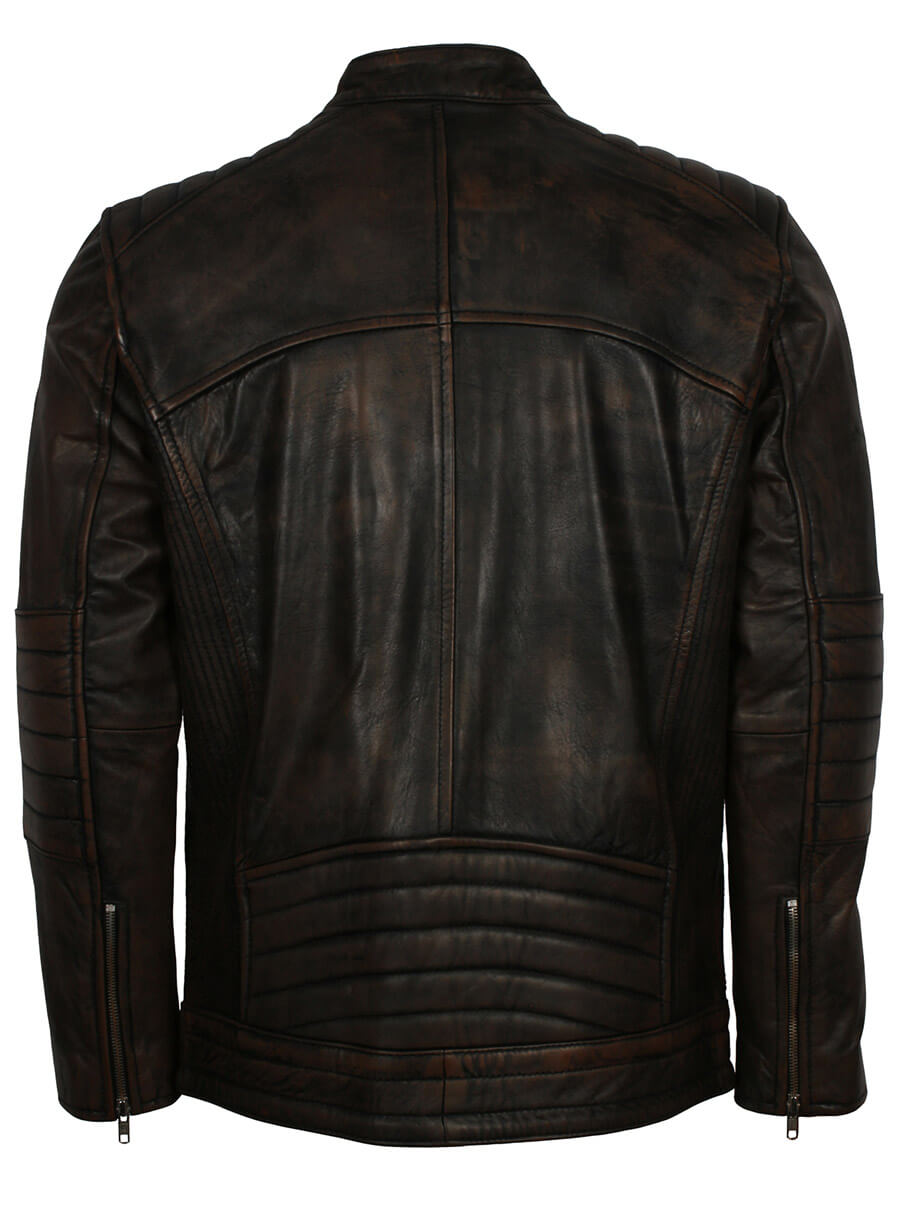 Dark Brown Vintage Biker Jacket