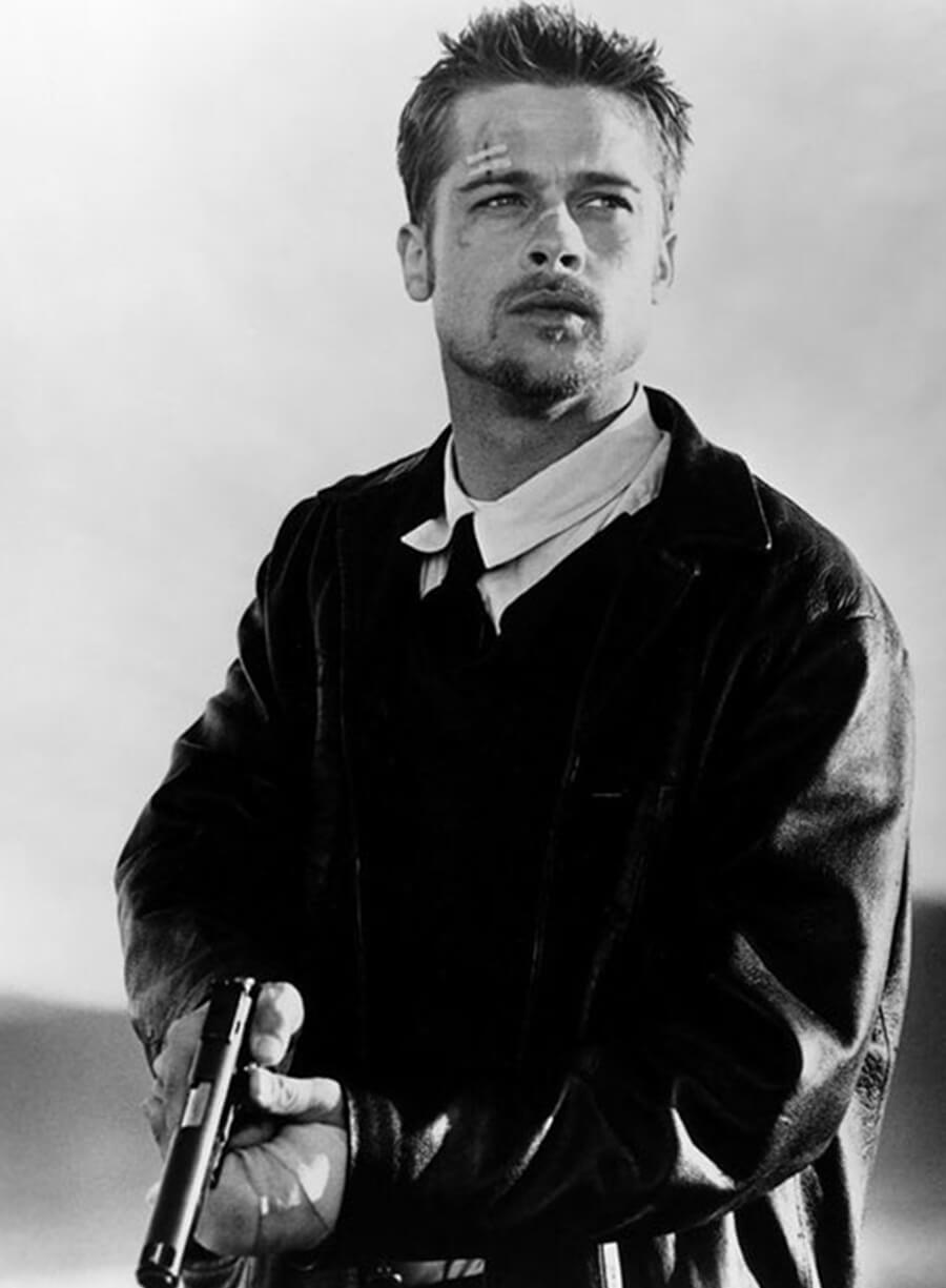 David Mills Seven Black Leather Trench Coat