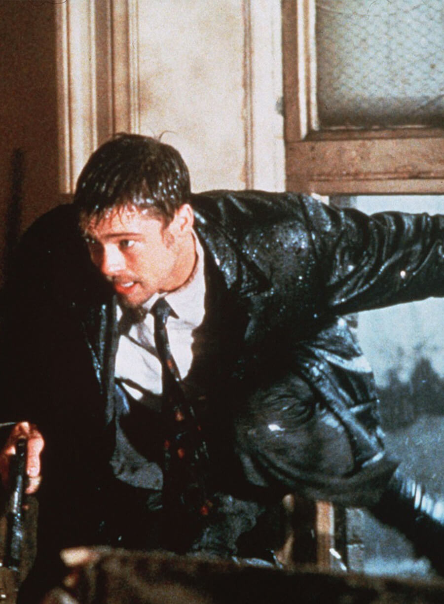 David Mills Seven Black Leather Trench Coat