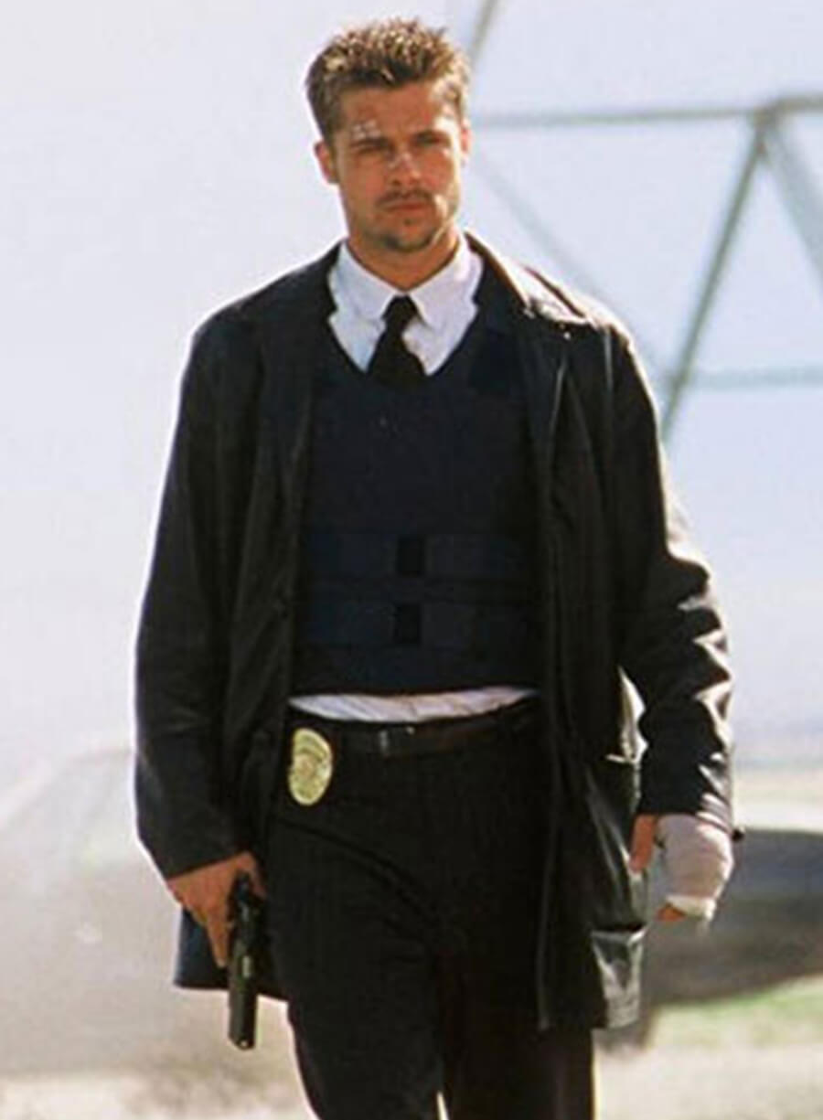 David Mills Seven Black Leather Trench Coat