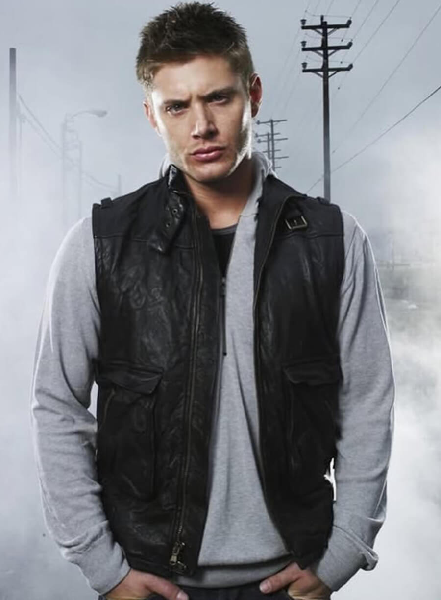 Dean Winchester Supernatural Black Leather Vest