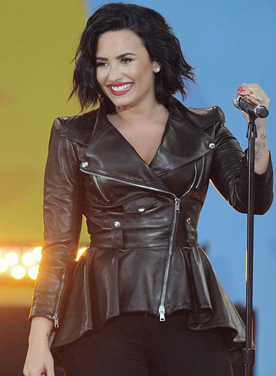 Demi Lovato Black Leather Jacket