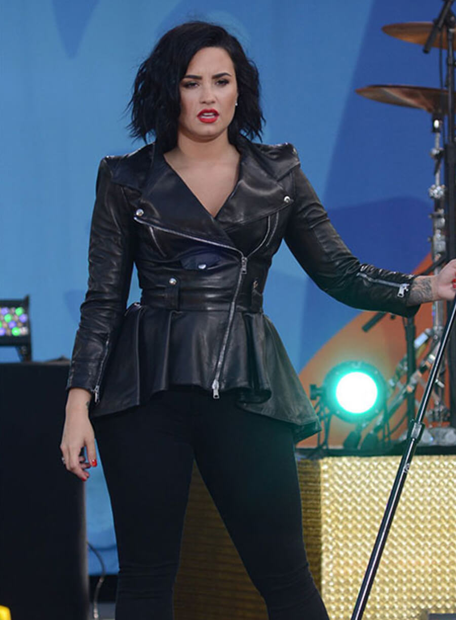 Demi Lovato Black Leather Jacket
