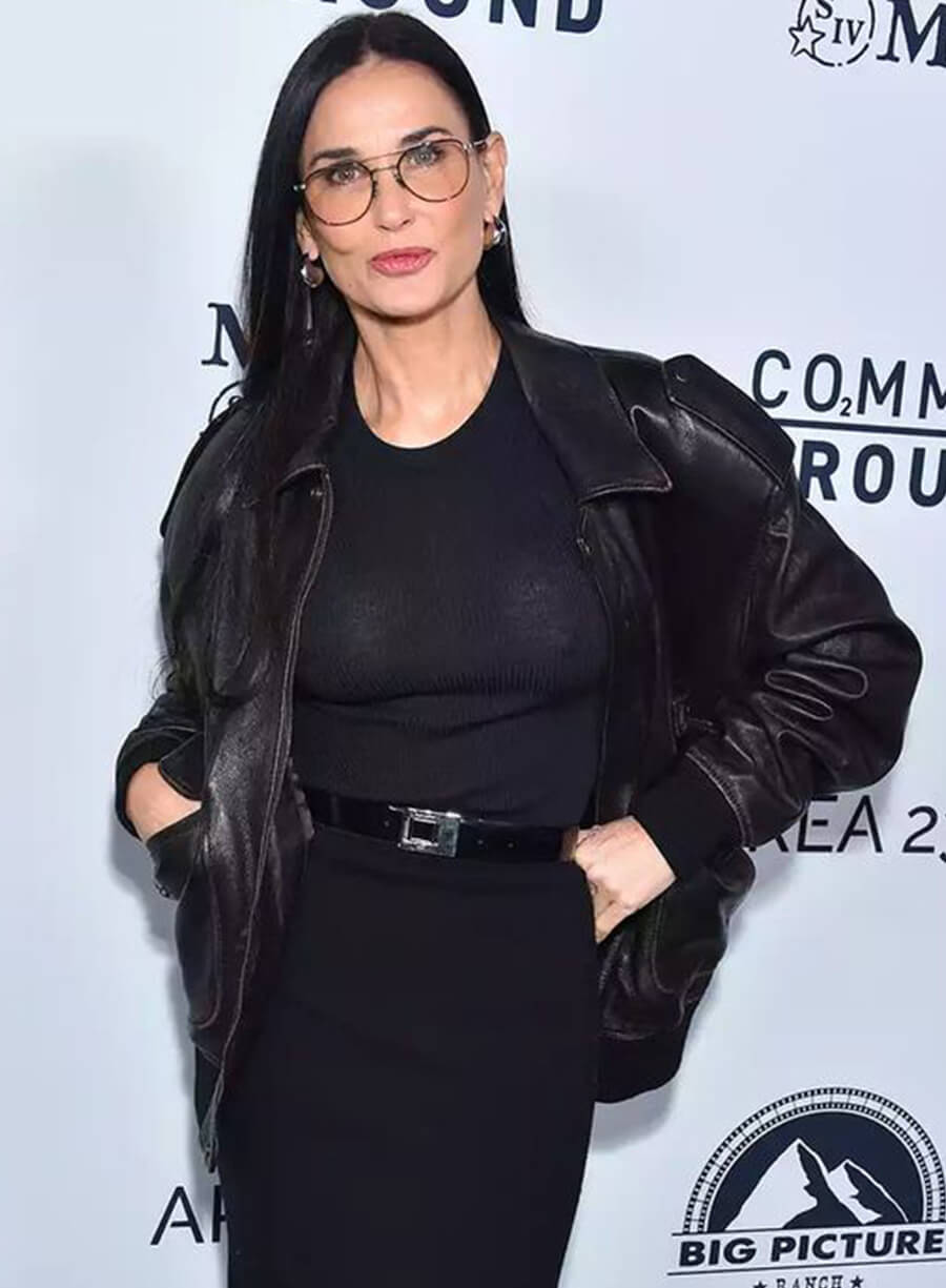 Demi Moore Black Leather Jacket