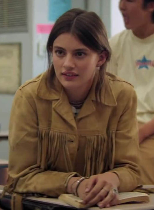Diana Silvers Hope Booksmart Brown Fringe Jacket