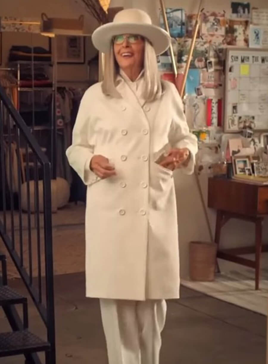 Diane Keaton Mack & Rita White Coat