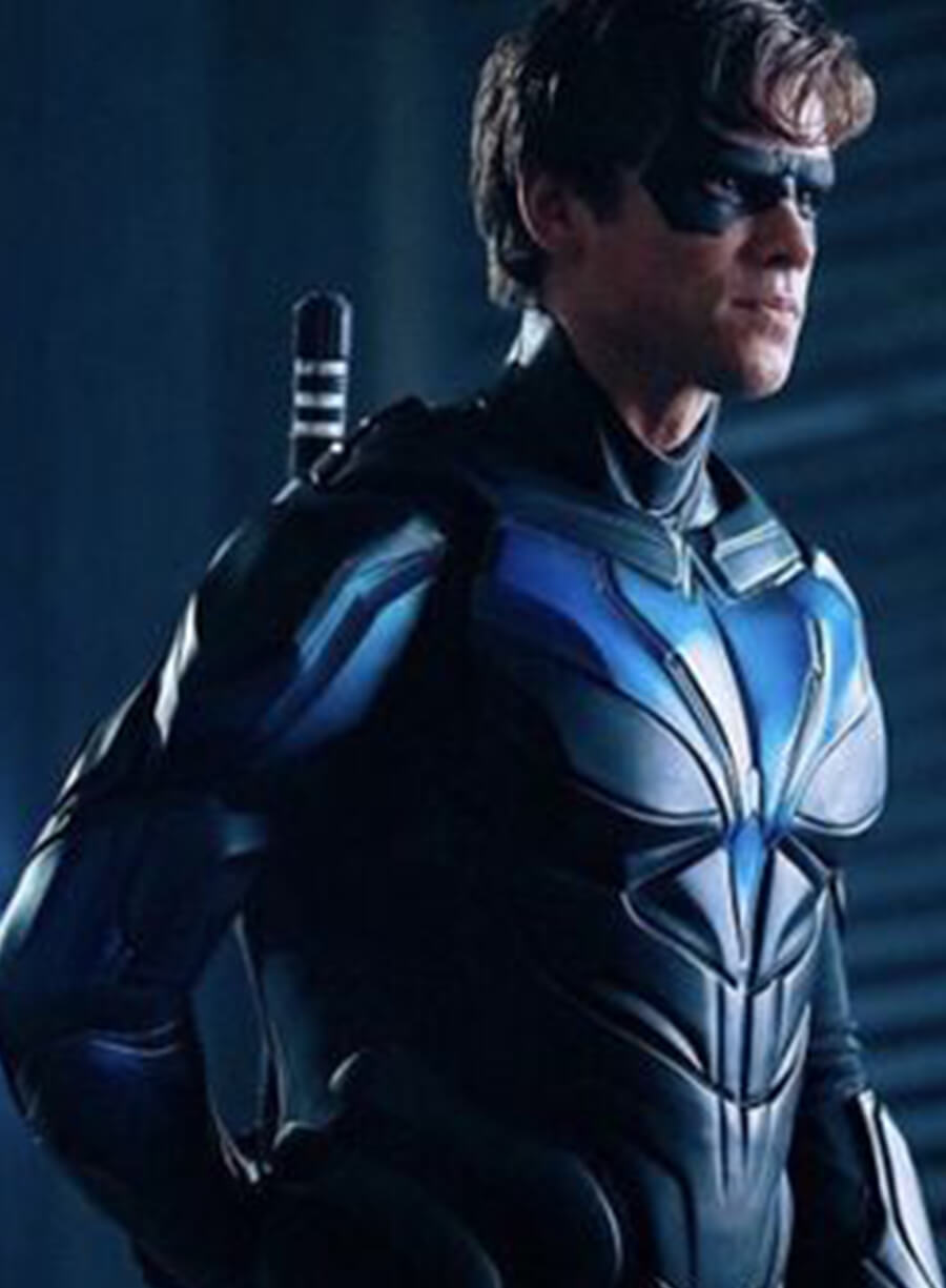 Dick Grayson Nightwing: The Series Black Leather Jacket