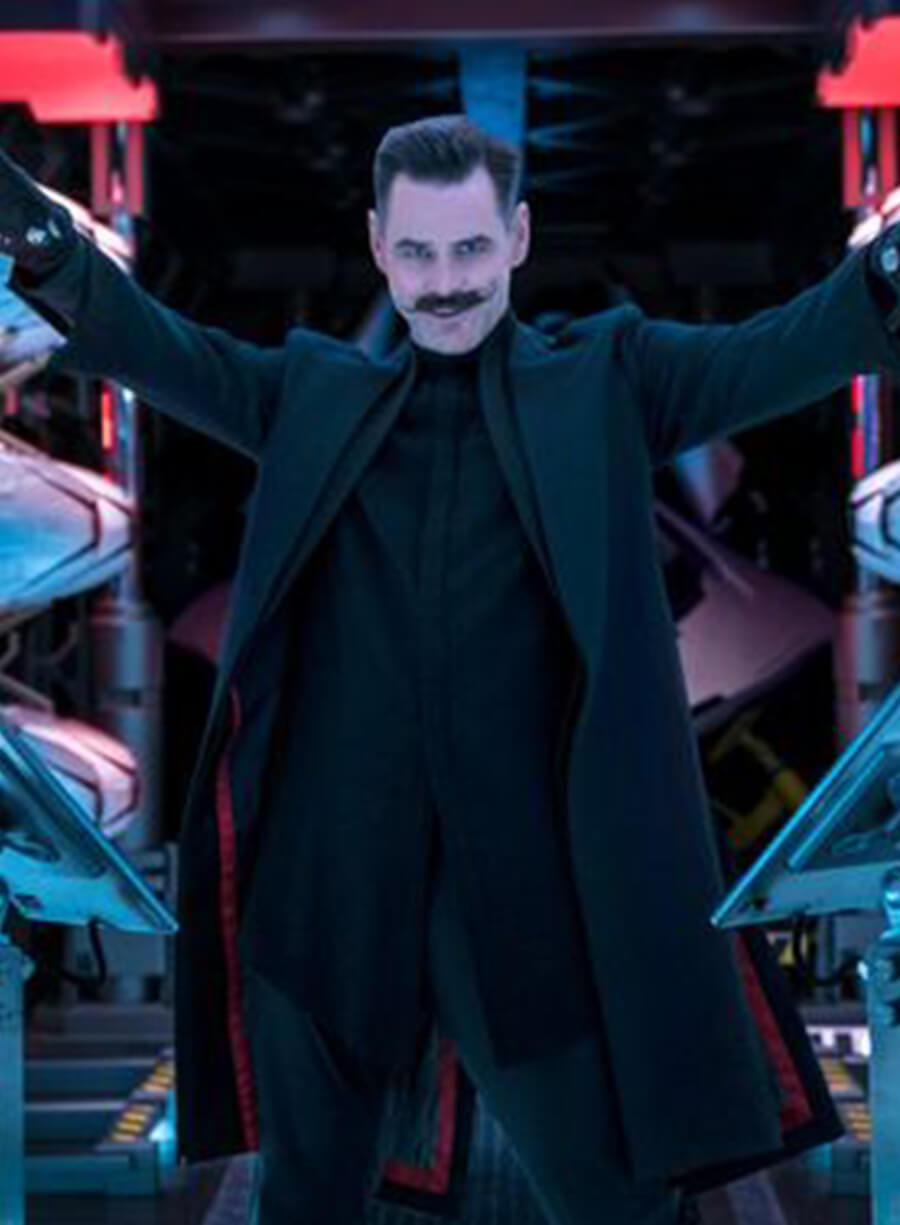 Doctor Eggman Sonic The Hedgehog Black Trench Coat