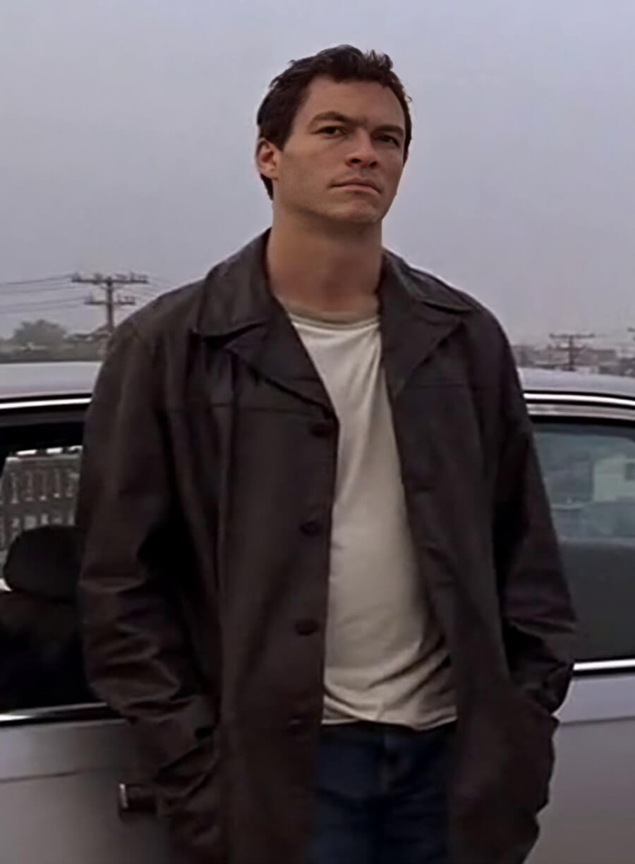 Dominic West The Wire Brown Leather Coat