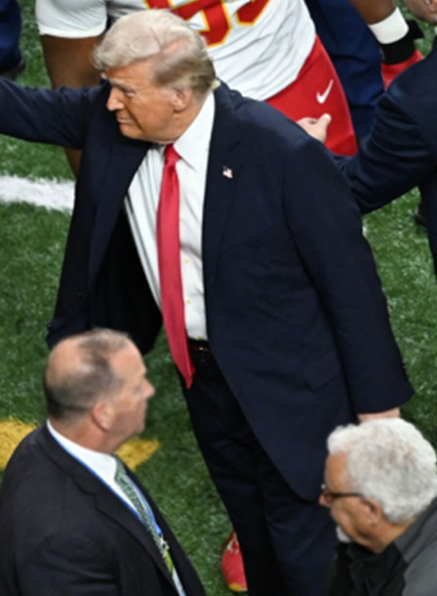 Donald Trump Super Bowl 2025 Blue Blazer