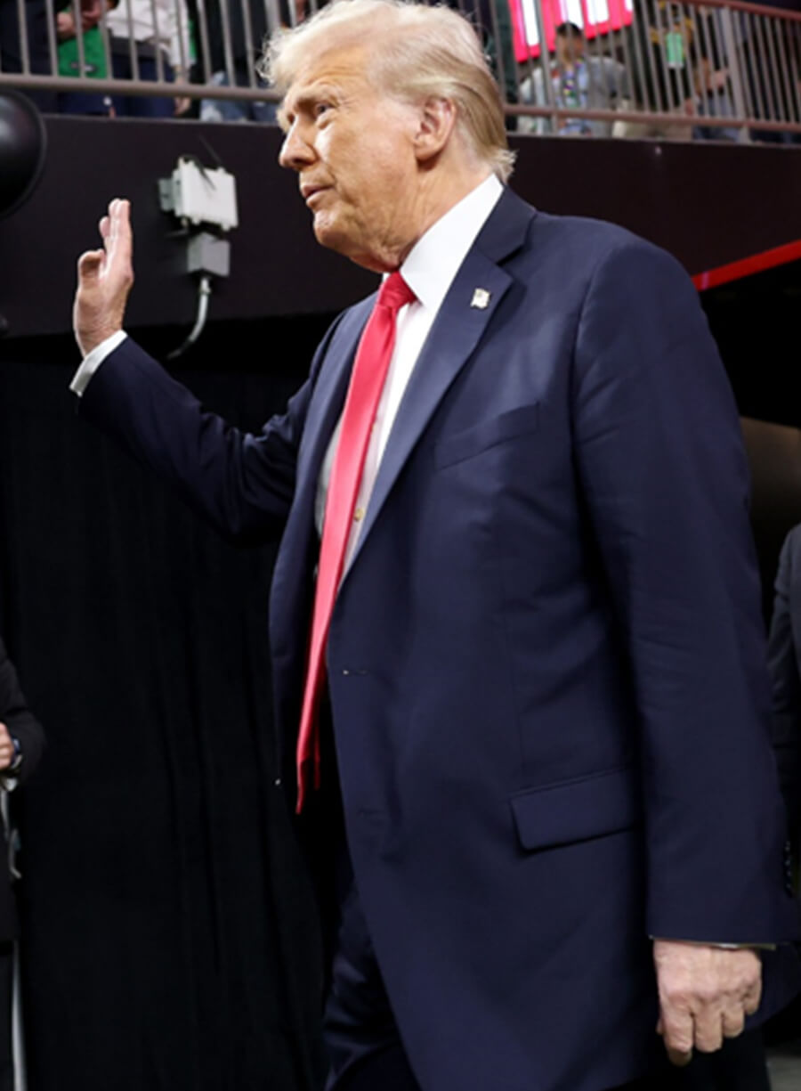 Donald Trump Super Bowl 2025 Blue Blazer