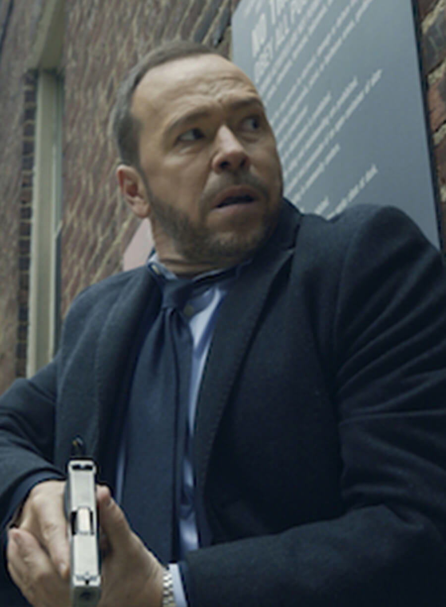 Donnie Wahlberg Blue Bloods S12 Black Wool Coat