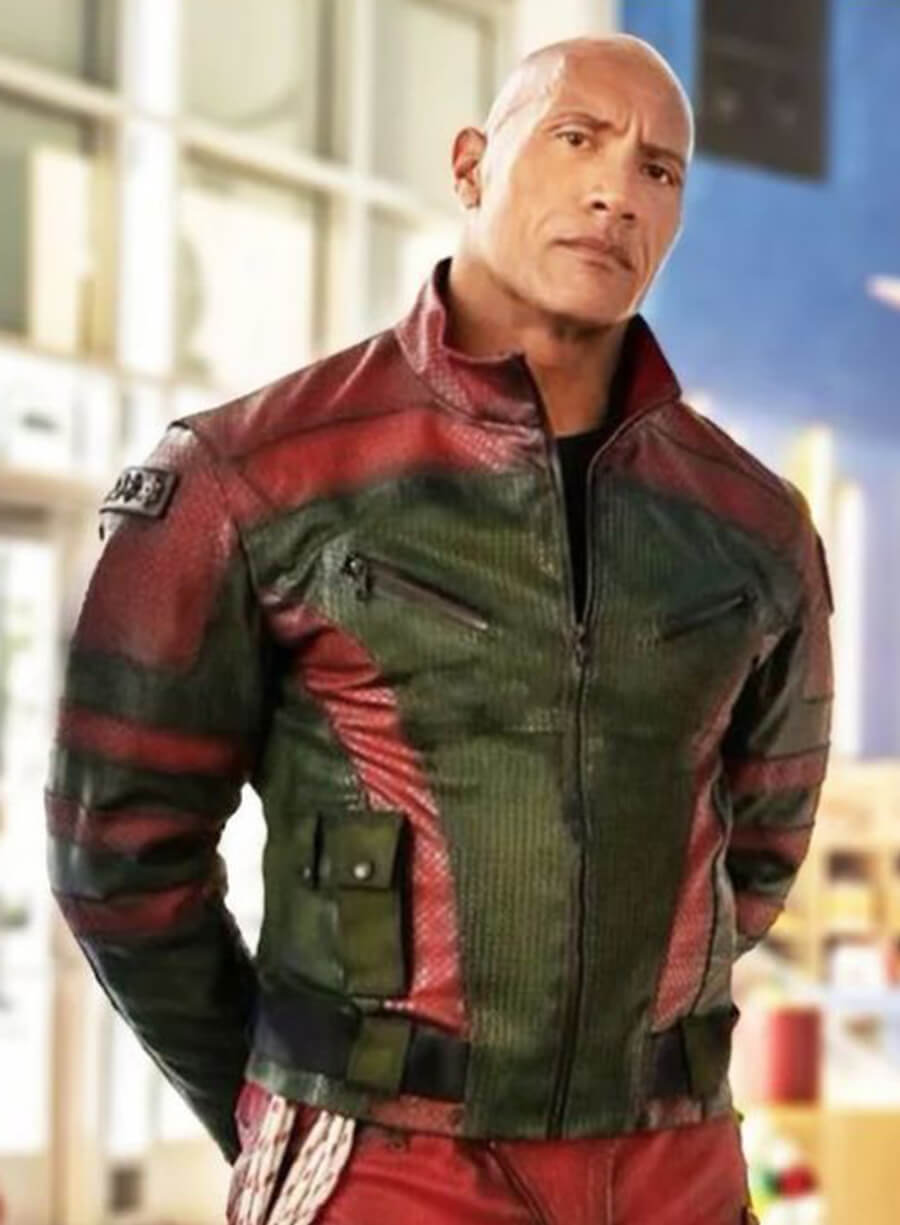 Dwayne Johnson Red One Leather Jacket LeatherJacketMerchant