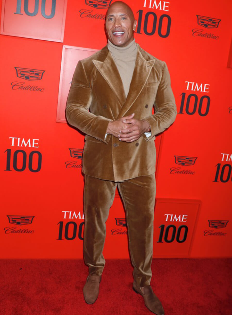 Dwayne Johnson The Rock Brown Velvet Suit