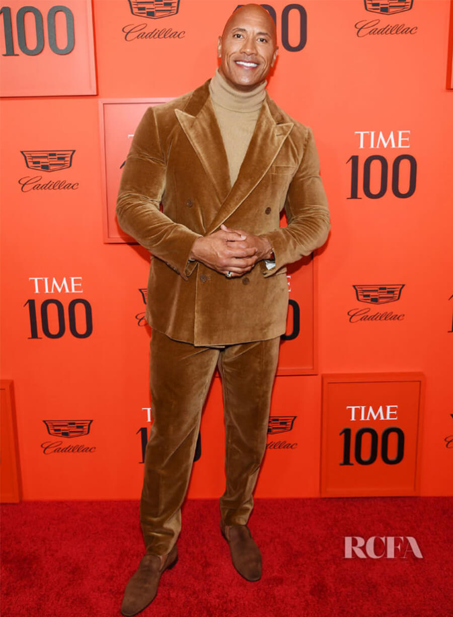 Dwayne Johnson The Rock Brown Velvet Suit