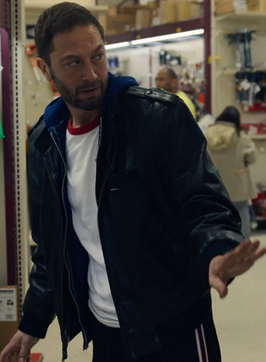 Ebon Moss-Bachrach Richard The Bear Black Leather Jacket