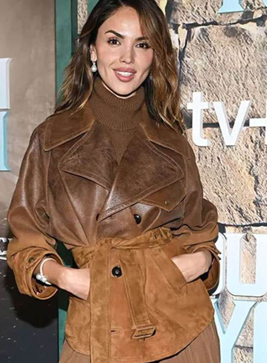 Eiza González Fountain of Youth Brown Leather Jacket