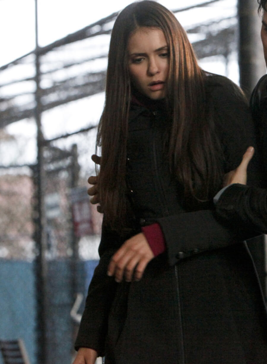 Elena Gilbert The Vampire Diaries Black Wool Coat