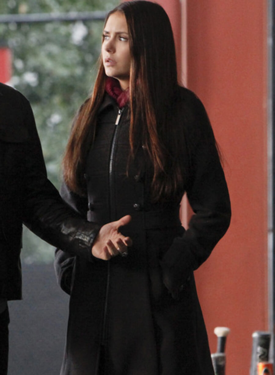 Elena Gilbert The Vampire Diaries Black Wool Coat