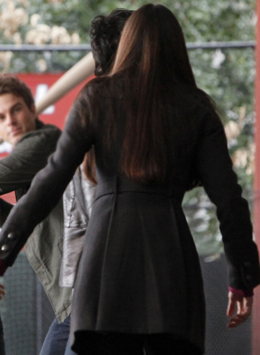 Elena Gilbert The Vampire Diaries Black Wool Coat
