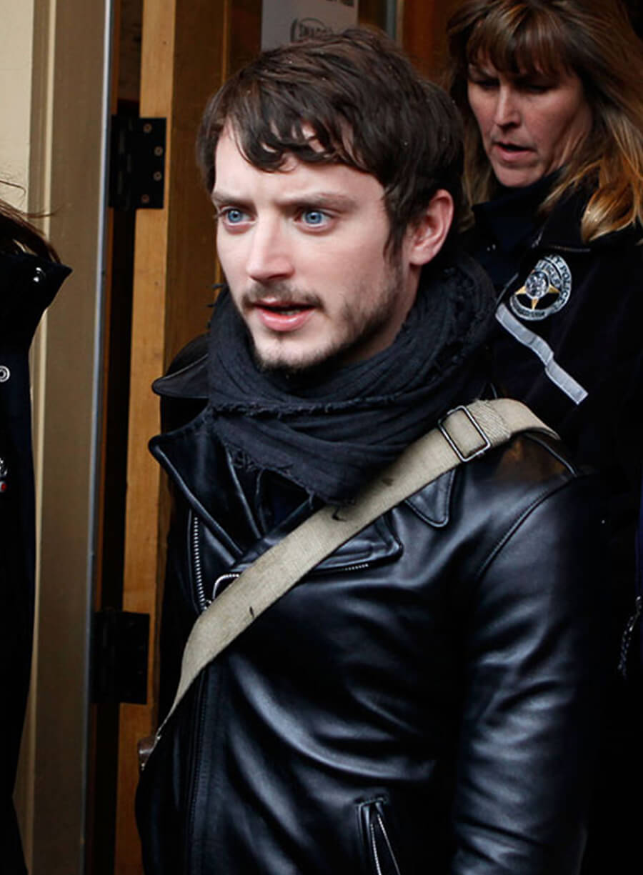 Elijah Wood Black Leather Jacket