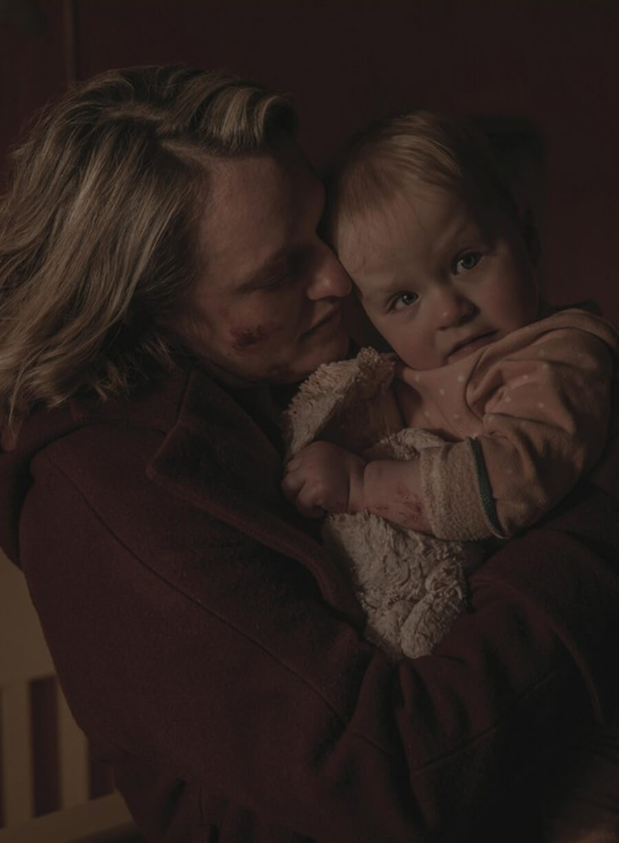 Elisabeth Moss The Handmaid's Tale Maroon Coat