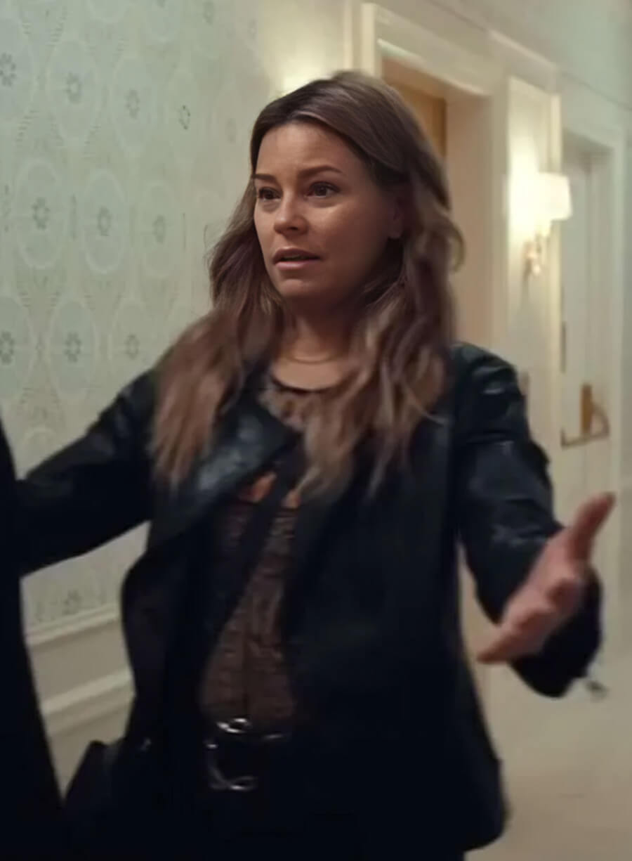 Elizabeth Banks The Better Sister 2025 Black Leather Jacket