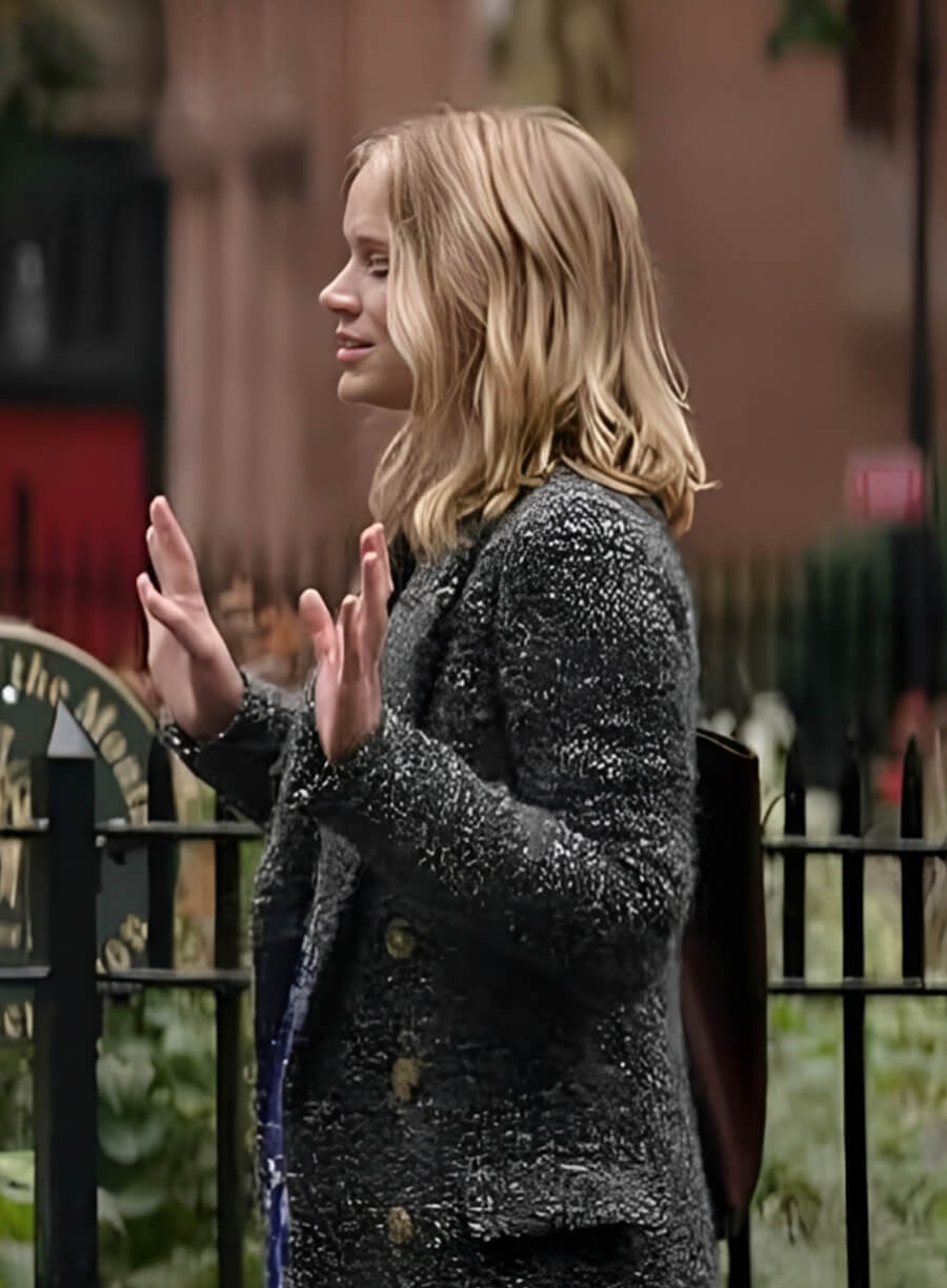 Elizabeth Lail You S01 Black Long Coat