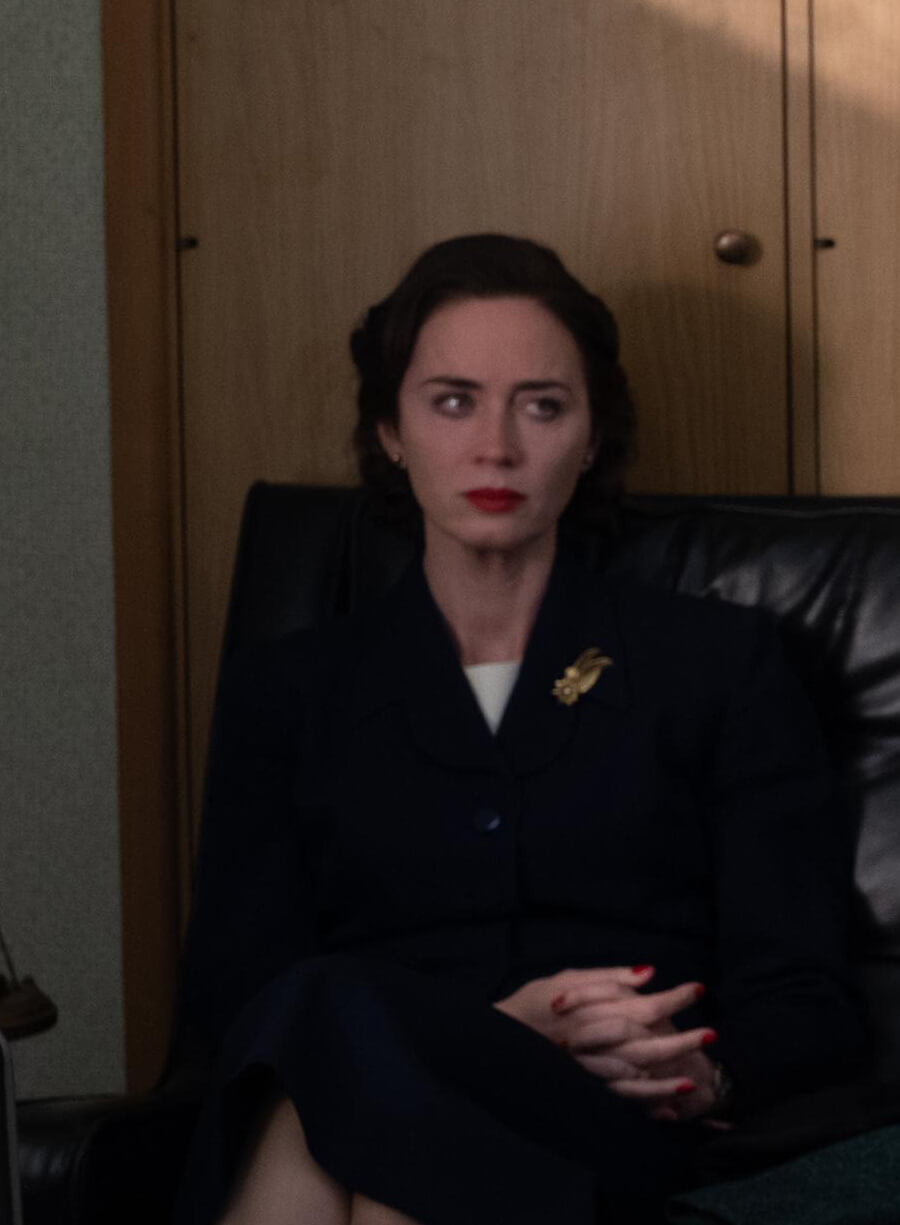 Emily Blunt Oppenheimer Blue Coat