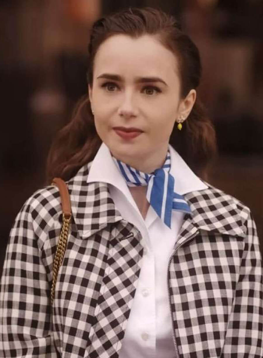 Emily In Paris S04 Lily Collins Plaid Jacket