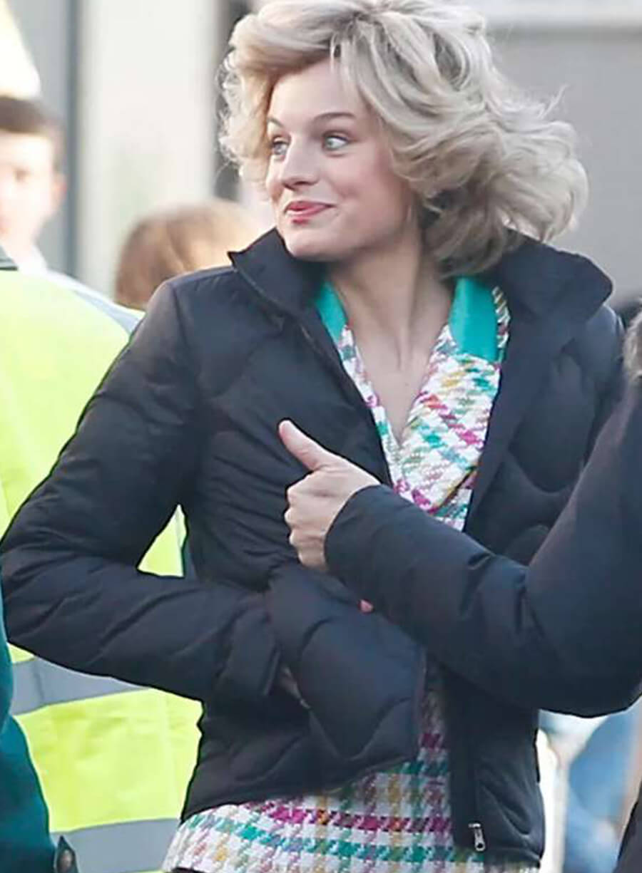 Emma Corrin The Crown S04 Black Jacket