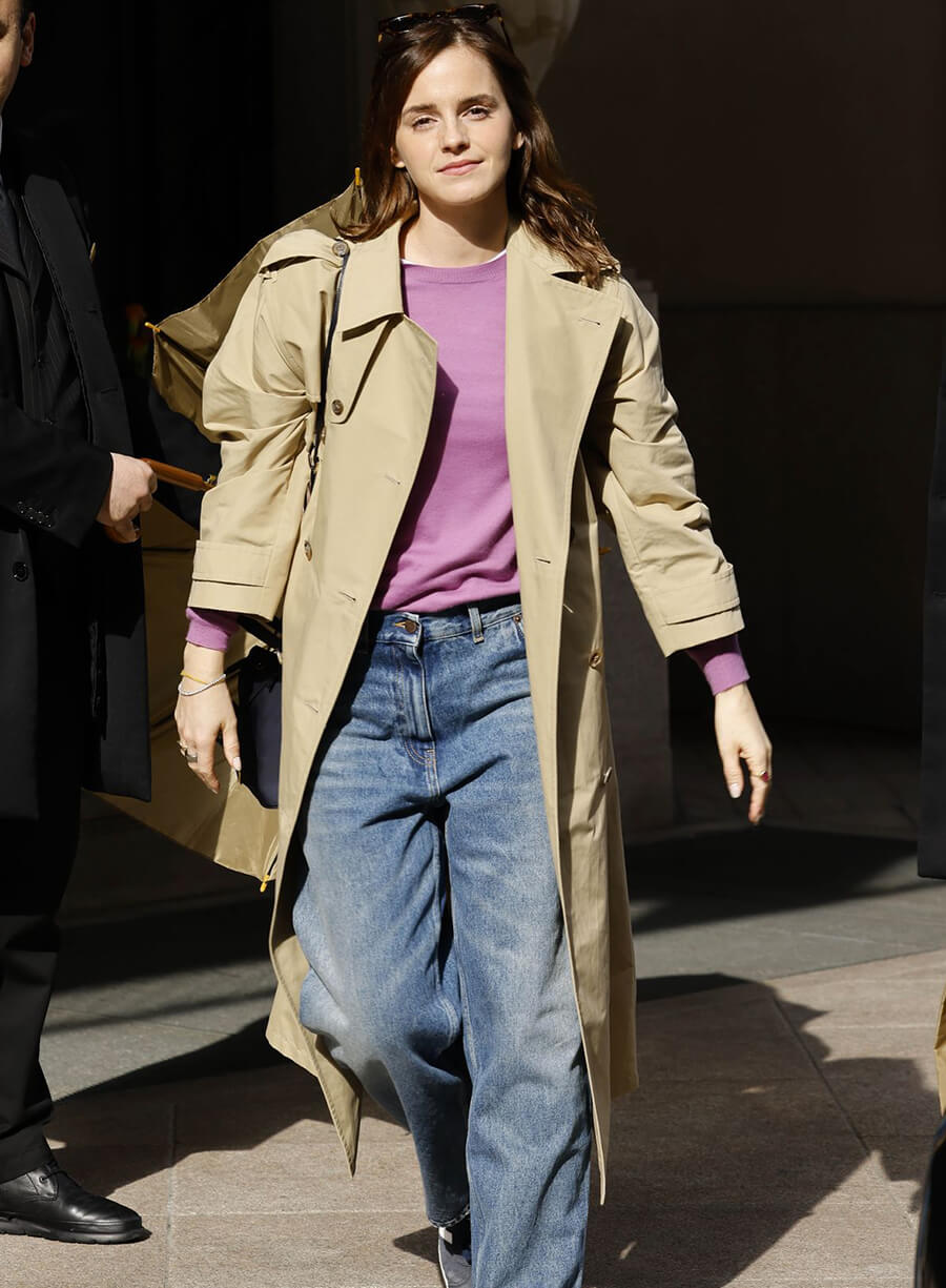 Emma Watson Beige Cotton Coat