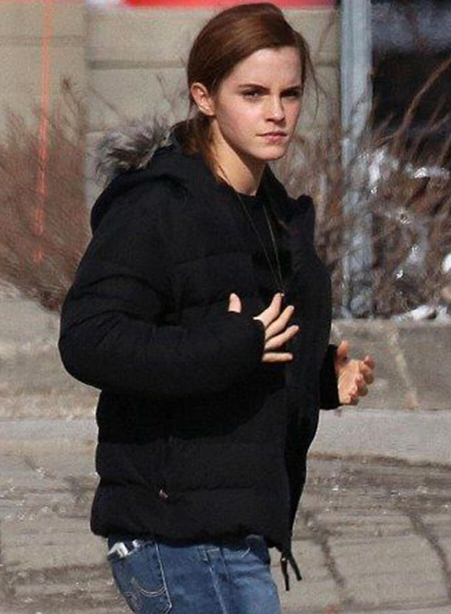 Emma Watson Black Puffer Jacket