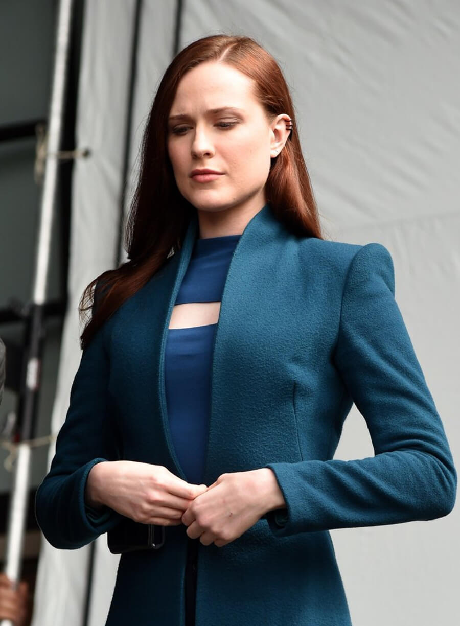 Evan Rachel Wood Westworld S04 Blue Coat