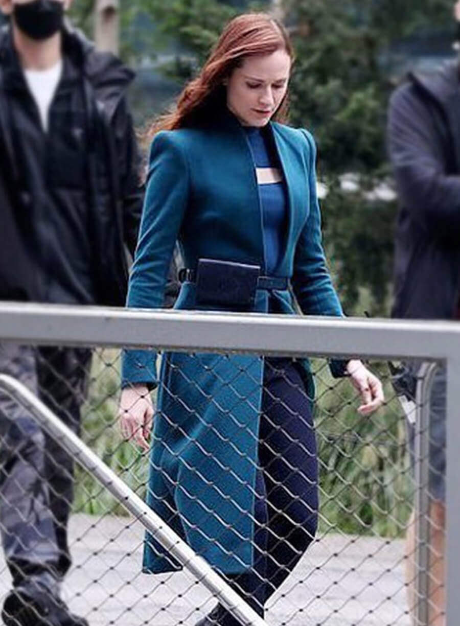 Evan Rachel Wood Westworld S04 Blue Coat