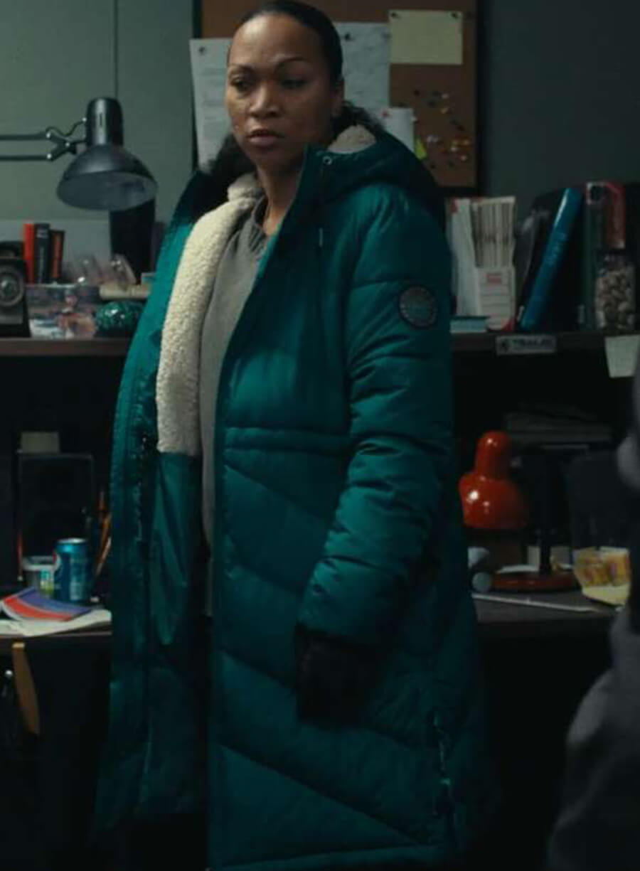 Evangeline Navarro True Detective S04 Puffer Coat